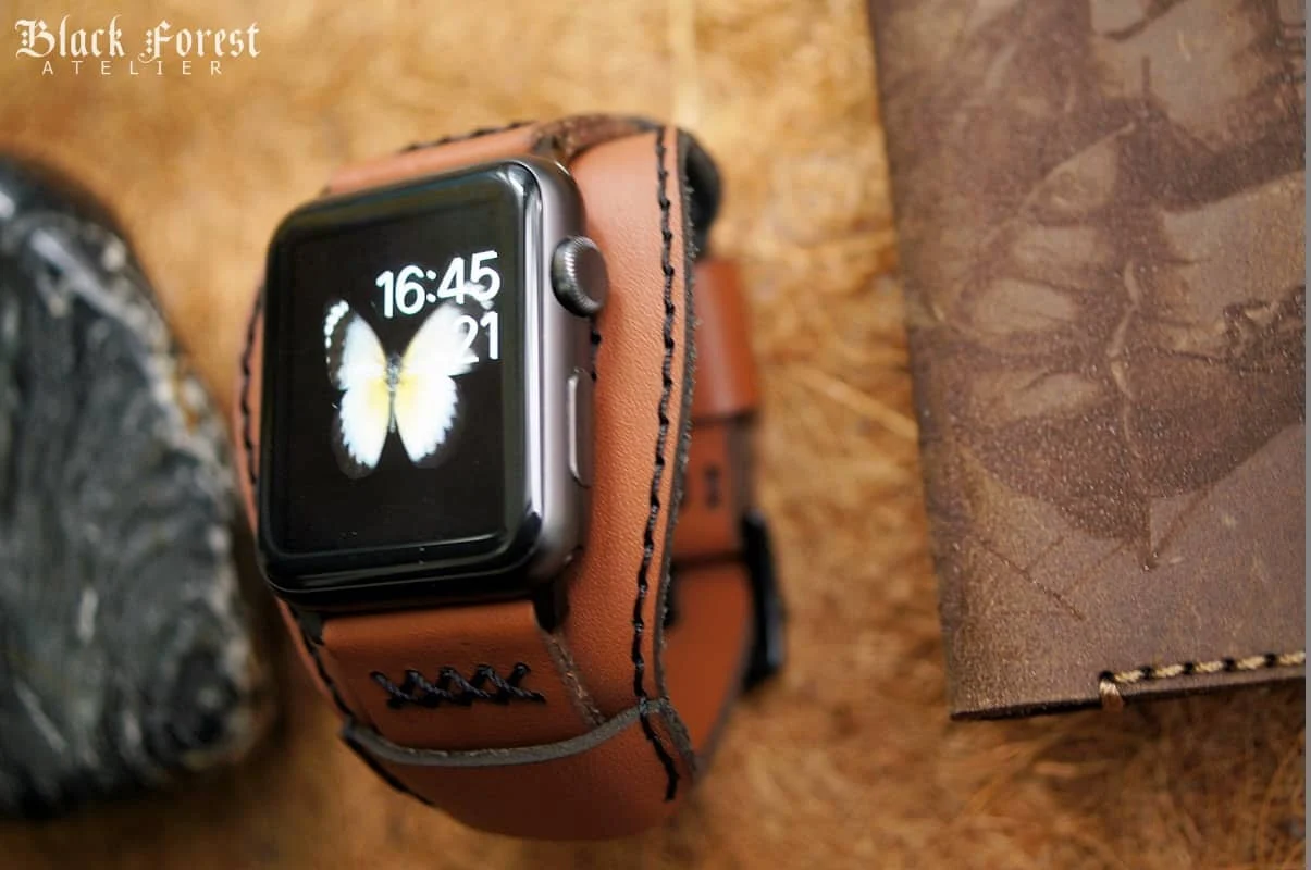 CUFF handgefertigt Leder Uhrenarmband incl. Lugs Adapter für Apple Watch (oder Apple Watch Sport) 42mm oder 38mm – Bild 5